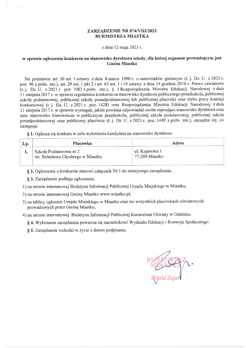 zarzadzenie_w_sprawie_ogloszenia_konkursu_na_stanowisko_dyrektora_szkoly_podstawowej_nr_2-1